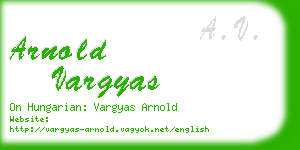 arnold vargyas business card